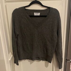 Old Navy Women's Charcoal V-Neck Sweater